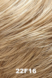 Color 22F16 (Pina Colada) for Jon Renau wig Mariska (#5711). Ash blonde blended into a light pale blonde with a light pale blonde nape.