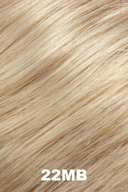 Color 22MB (Poppy Seed) for Jon Renau top piece Top Full HH 12" (#744). Light ash blonde and light natural gold blonde blend.