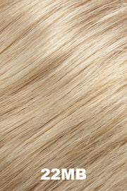 Color 22MB (Poppy Seed) for Jon Renau top piece Top Style 18" (#5989). Light ash blonde and light natural gold blonde blend.