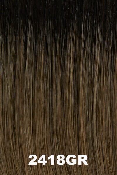 Color Swatch 2418GR for Henry Margu Wig Brie (#4526). Light ash brown with gold blonde highlights and dark roots.