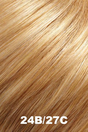 Color 24B/27C (Butterscotch) for Jon Renau top piece Top Full 12" (#367). Golden blonde and warm redish gold blonde blend.