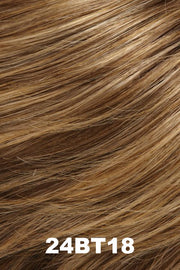 Color 24BT18 (Eclair) for Jon Renau wig Cameron Lite Petite (#5857). Chestnut brown base with golden and honey blonde highlights and golden blonde tips.