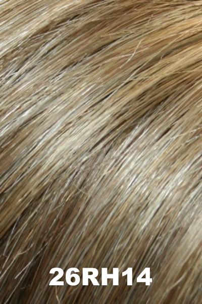 Color 26RH14 (Vanilla Waffer) for Jon Renau wig Amanda (#5410). Medium blonde with a cool undertone and a subtle light warm golden blonde highlight.