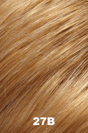 Color 27B (Peach Tart) for Jon Renau top piece EasiPart French 12" (#740). Strawberry blonde base with red blonde and golden blonde woven throughout.