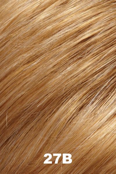 Color 27B (Peach Tart) for Easihair Provocative (633). Strawberry blonde base with red blonde and golden blonde woven throughout.