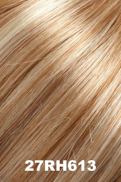 Color 27RH613 (Bordeaux Cookie) for Jon Renau wig Amanda (#5410). Medium strawberry blonde base with pale blonde with a subtle warm golden undertone highlight.