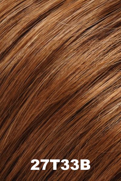 Color 27T33B (Cinnamon Toast) for Easihair Provocative (633). Chestnut brown and medium brown blended with auburn highlights.