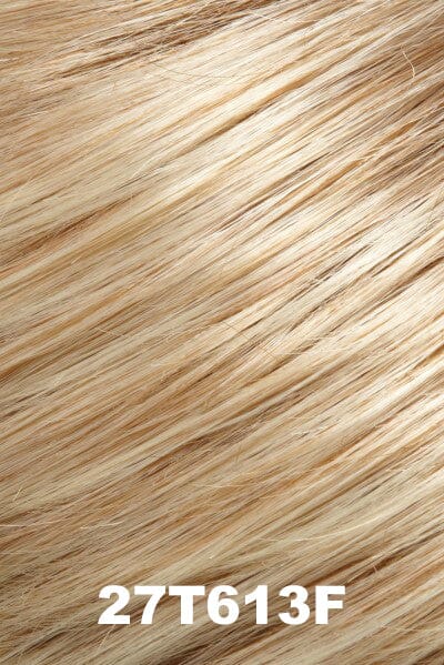 Color 27T613F (Toasted Marshmallow) for Jon Renau wig Julianne Lite Petite (#5863). Creamy strawberry blonde with dark blonde and honey blonde woven throughout it with a medium red gold blonde nape.