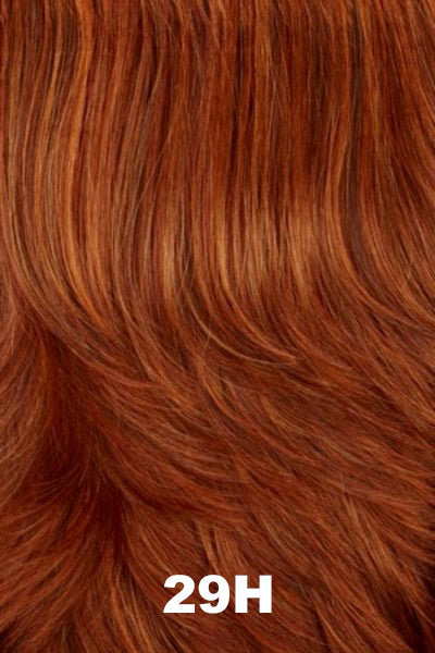 Color Swatch 29H for Henry Margu Wig Chloe (#2434). Dark reddish brown base with bronze golden red and bright red highlights.