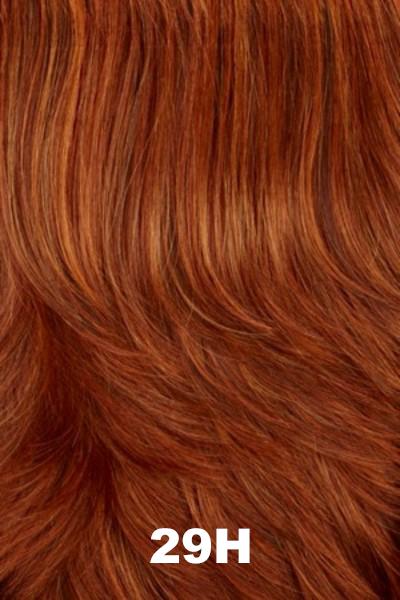 Color Swatch 29H for Henry Margu Wig Farrah (#4756). Dark reddish brown base with bronze golden red and bright red highlights.