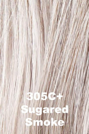 Color Sugared Smoke (305C) for Gabor wig Incentive Petite.  Light walnut grey base with pure white face framing highlights.