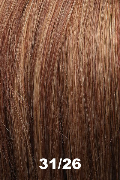 Color 31/26 (Maple Syrup) for Jon Renau top piece Top This 12" (#747). Medium natural red blown and meduim red-gold blonde blend.