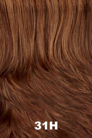 Color Swatch 31H for Henry Margu Wig Halo Long (#8256). Dark reddish brown and medium brown blend with pale reddish blonde highlights.