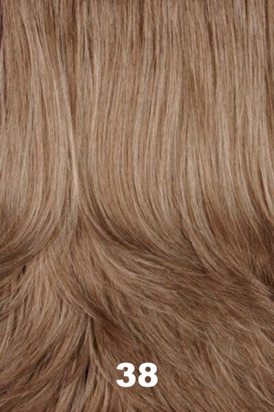Color Swatch 38 for Henry Margu Wig Carly (#2515). Light brown blended with 50% grey, gradually blending to a darker back.
