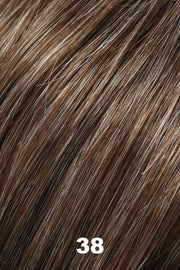 Color 38 (Milkshake) for Jon Renau wig Anne (#5384). Medium brown base with a very subtle light grey woven throughout.