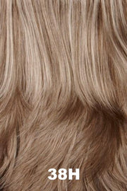 Color Swatch 38H for Henry Margu Wig Kelly (#4745). Light brown blended with 50% grey, gradually blending to a darker back.