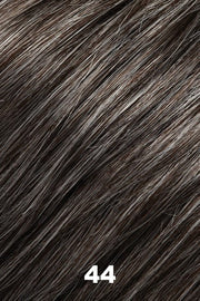 Color 44 (Marble Fudge) for Jon Renau wig Simplicity Mono (#5131). Pure white woven through with 35% natural brown.