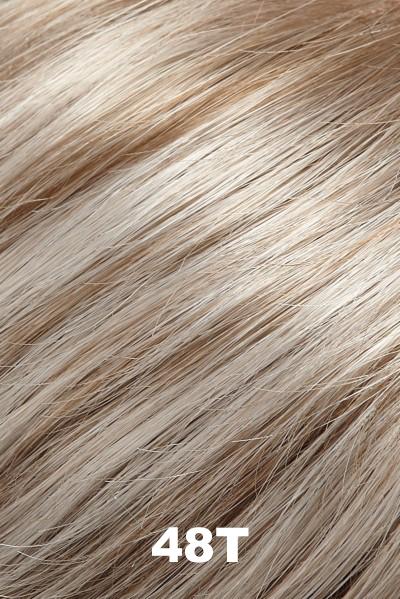 Color 48T (Raw Sugar) for Jon Renau wig Bree (#5363). Creamy pearl white with subtle light gold-brown highlights and soft white tips.