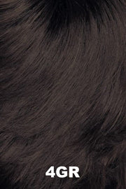 Color Swatch 4GR for Henry Margu Wig Gianna (#4766). Rich brown with subtle brown highlights and a dark root.