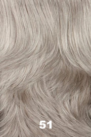Color Swatch 51 for Henry Margu Wig Renee (#4527). Grey with subtle blend of 25% light brown.