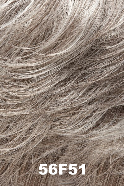 Color 56F51 (Oyster) for Jon Renau wig Idalia (#5912). A grey base with a blend of medium and dark brown. 