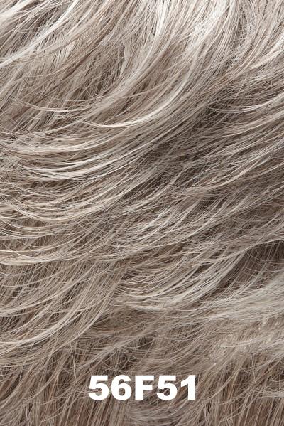 Color 56F51 (Oyster) for Jon Renau wig Elizabeth (#5158). A grey base with a blend of medium and dark brown. 