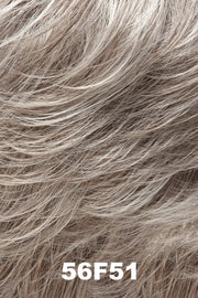 Color 56F51 (Oyster) for Jon Renau wig Madison (#5913). A grey base with a blend of medium and dark brown. 