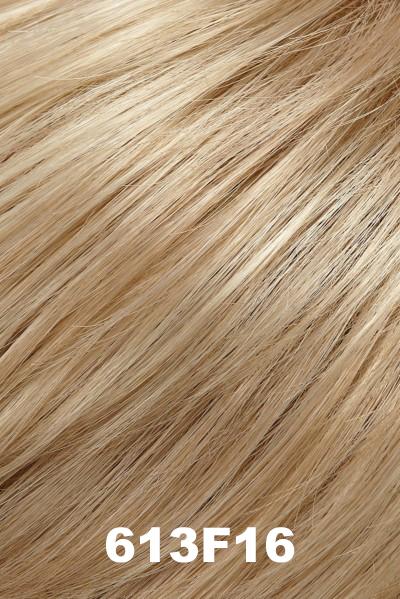 Color 613F16 (Cheesecake) for Jon Renau wig Allure (#5350). Light golden blonde blend with a golden blonde nape. 
