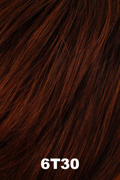 Color 6T30 for Tony of Beverly wig Fiona.  Brunette base with heavy deep red auburn blend.