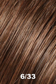Color 6/33 (Raspberry Twist) for Easihair EasiXtend Clip-in Extensions Elite 16 Set (#322). Blend of medium warm toned brown and subtle copper brown woven throughout.