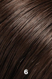 Color 6 (Fudgesicle) for Jon Renau wig Hat Magic 10" (#385). Medium dark brown.