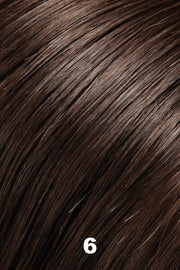 Color 6 (Fudgesicle) for Jon Renau wig Rachel Lite (#5864). Medium dark brown.