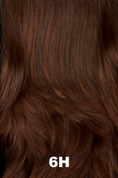 Color Swatch 6H for Henry Margu Wig Morgan (#4528). Warm brown with red undertones and reddish brown highlights.