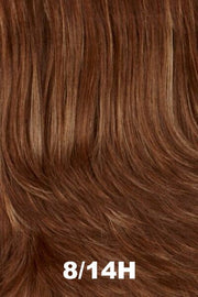 Color Swatch 8/14H for Henry Margu Wig Brie (#4526). Blend of medium and dark brown with dark blonde and reddish brown highlights.