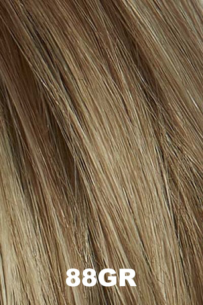 Color Swatch 88GR for Henry Margu Wig Carmen (#2496). Light wheat blonde with warm golden blonde highlights and a medium root.