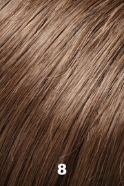 Color 8 (Cocoa) for Jon Renau wig Kim Human Hair (#758). Light ashy brown.
