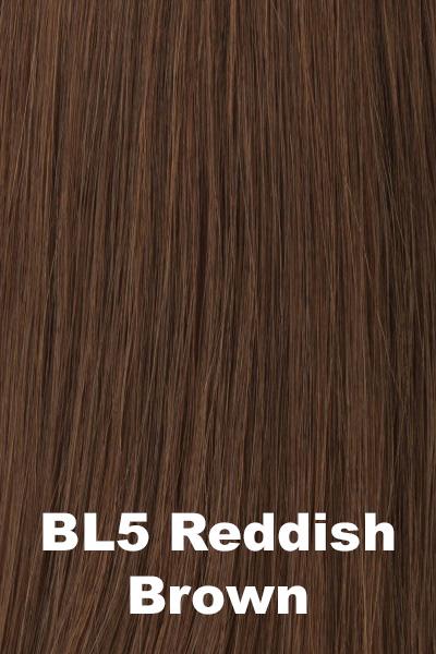Color Reddish Brown (BL5) for Raquel Welch wig Contessa Remy Human Hair.  Chestnut brown with tones of auburn