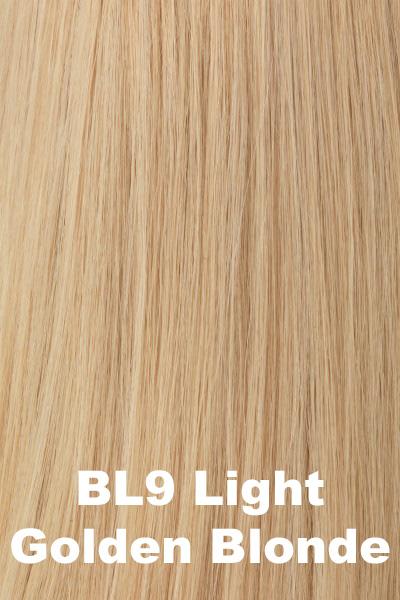 Color Light Golden Blonde (BL9) for Raquel Welch wig Princessa  Remy Human Hair.  Warm toned medium blonde with tones of golden blonde blended in.