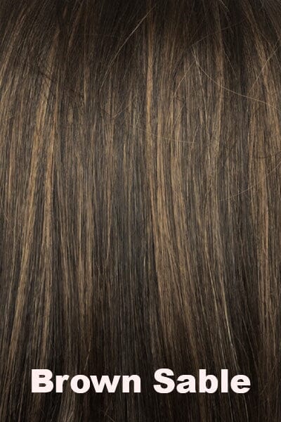 Color Brown Sable for Noriko wig Storm #1722. Neutral medium brown base with cool light brown highlights. Face-framing strands will brighten any complexion.