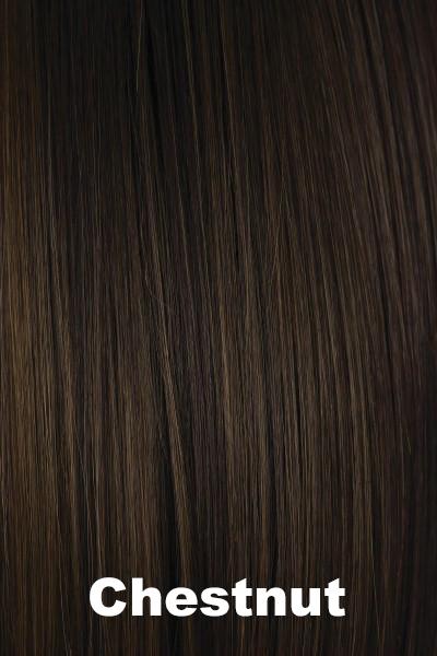 Color Chestnut for Orchid wig Scorpio (#5020). Medium Brown Red blend with copper brown highlights.