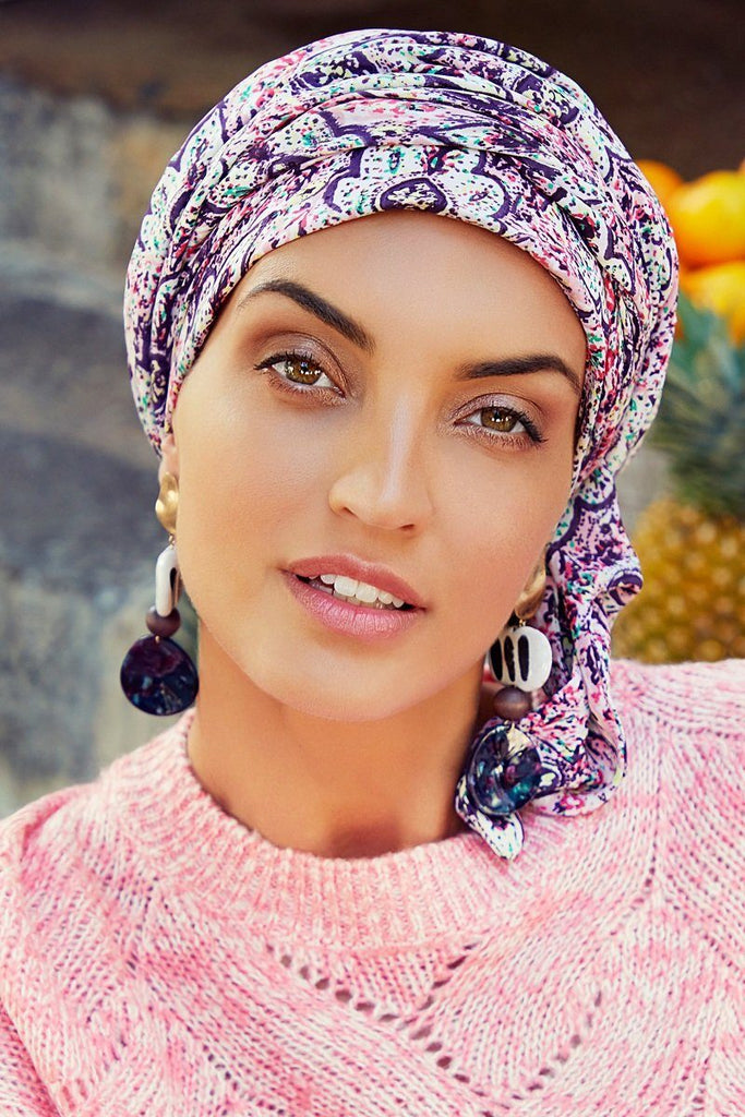 Christine Headwear - Sapphire Boho Printed Ribbon Set (#2164) Headwear Christine Moroccan Vibes (0643)  
