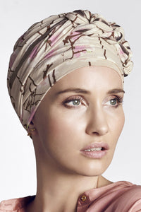 Christine Headwear - Azure Printed Turban #2105 Headwear Christine Magnolia Beige (0436)  