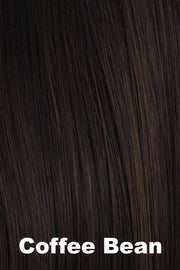 Color Coffee Bean for Orchid wig Adelle (#5021). Rich dark brown with cool tones undertones.