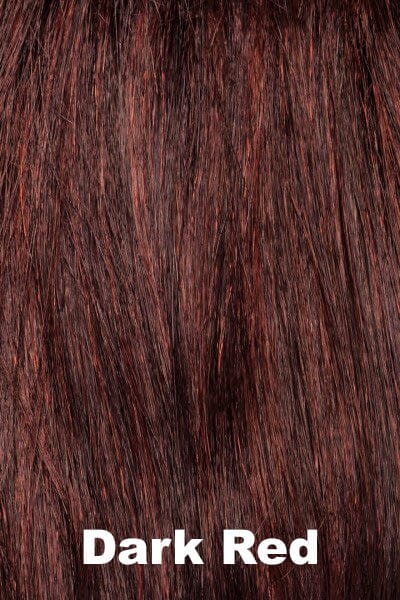 Color Swatch Dark Red for Envy wig Jane.  Dark auburn red base with a blend of deep copper, mahogany and bright burgundy woven throughout.