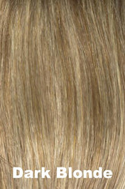 Color Swatch Dark Blonde for Envy wig Hannah Human Hair.  Deep blonde with red undertones and bright wheat highlights.