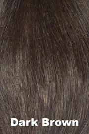 Color Swatch Dark Brown for Envy wig Danielle Human Hair Blend.  A blend of rich dark brown and dark mahogany brown with cool undertones.