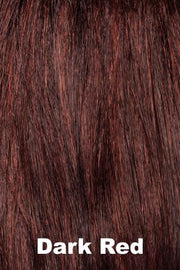 Color Swatch Dark Red for Envy wig Grace Human Hair Blend.  Dark auburn red base with a blend of deep copper, mahogany and bright burgundy woven throughout.