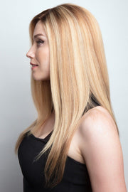 Model wearing the Fair Fashion wig Dominique S (#3103) Petite Human Hair 2.