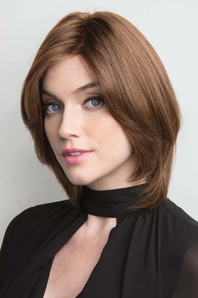 Model wearing the Fair Fashion wig Aura Human Hair (#3114) 3.