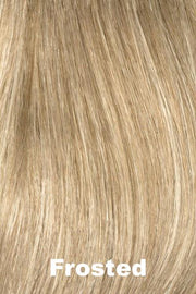 Color Swatch Frosted  for Envy wig Fiona Human Hair Blend.  Creamy blonde with cool undertones and warm beige blonde tips.